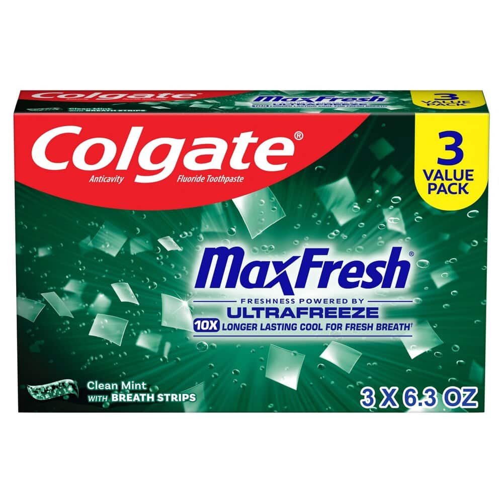 017 Colgate Max Fresh Toothpaste Clean Mint 6.3 Oz. - 3 Pack - Image 1