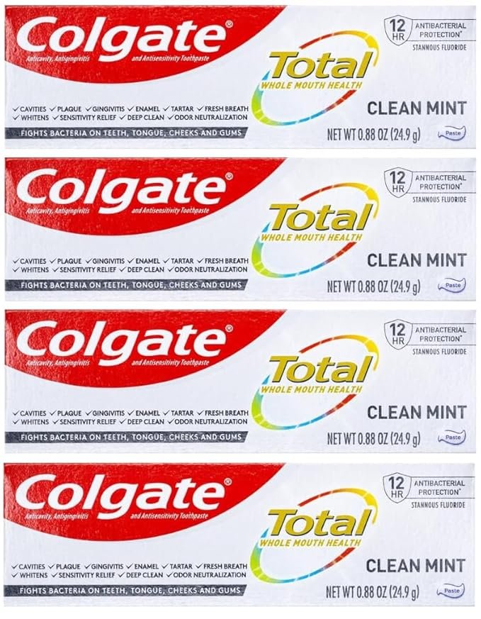 Colgate Total Toothpaste, Clean Mint, Travel Size 0.88 Oz. – 5 Pack