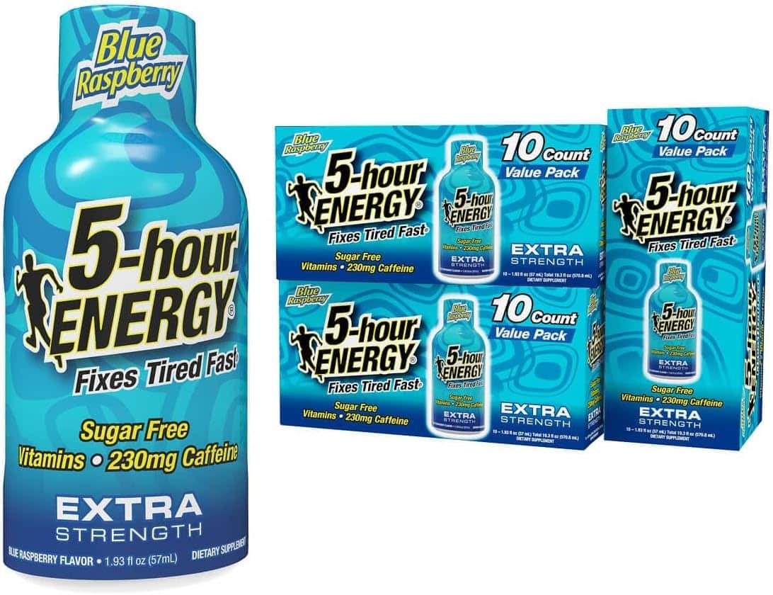 3 12 Count 5-hour ENERGY Shot, Extra Strength Blue Raspberry, 1.93 Ounces - Image 1