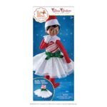 Elf On The Shelf Scout Girl (Blue Eyed Girl) with Claus Couture Collection Candy Cane Classic Dress – Image 2