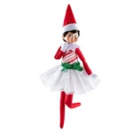 Elf On The Shelf Scout Girl (Blue Eyed Girl) with Claus Couture Collection Candy Cane Classic Dress