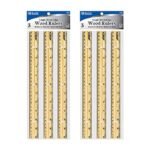 BAZIC 12" (30cm) Wooden Ruler (3/Pack) - Image 2