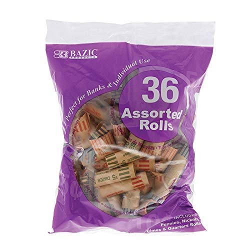 BAZIC Assorted Coin Wrappers (36/Pack)