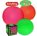 Schylling NeeDoh The Groovy Glob! Squishy, Squeezy, Stretchy Stress Balls Green, Orange & Pink Complete Gift Set Party Bundle - 3 Pack – Image 2