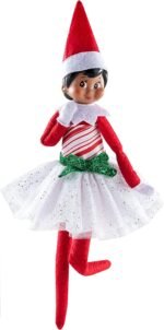 Elf On The Shelf Scout Girl (Brown Eyed Girl) with Claus Couture Collection Candy Cane Classic Dress – Image 5