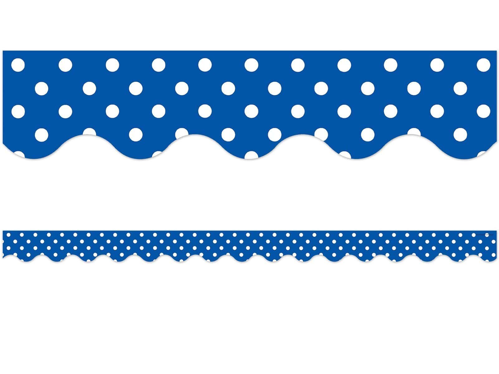 Teacher Created Resources Blue Mini Polka Dots Border Trim