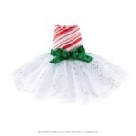 Elf On The Shelf Scout Girl (Brown Eyed Girl) with Claus Couture Collection Candy Cane Classic Dress – Image 4