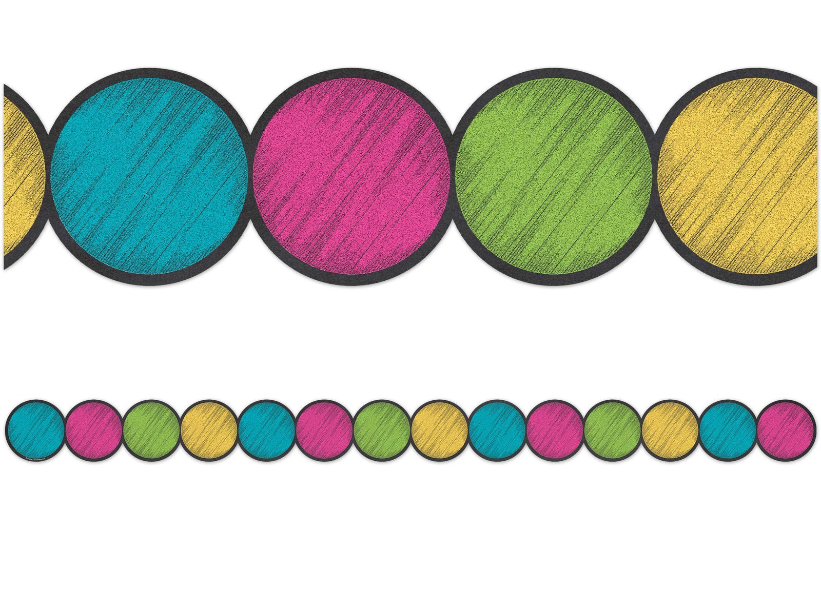 Teacher Created Resources Chalkboard Brights Circles Die-Cut Border Trim