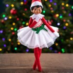 Elf On The Shelf Scout Girl (Brown Eyed Girl) with Claus Couture Collection Candy Cane Classic Dress – Image 6