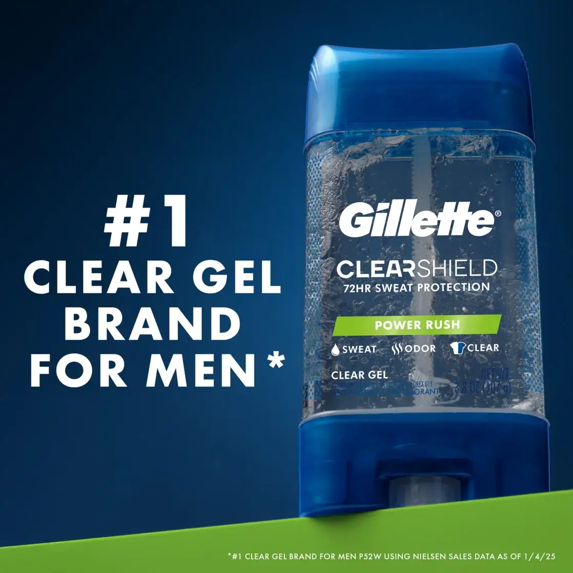 Gillette Clear Gel Antiperspirant Deodorant for Men Power Rush 70ml