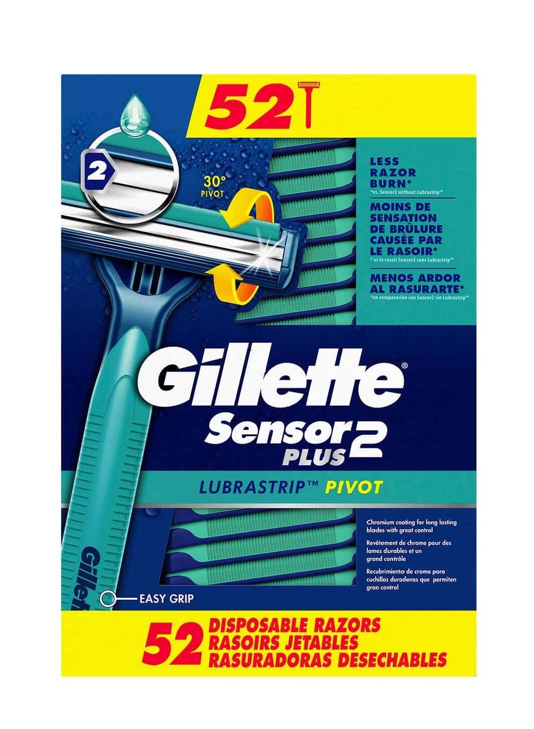 Gillette Sensor2 Plus Disposable Razor - Pack of 52