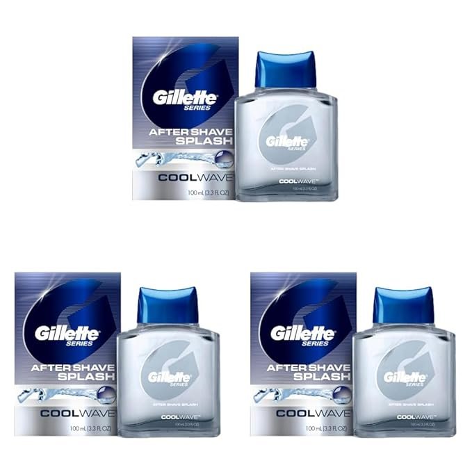 Gillette Series Aftershave Lotion for Men Cool Wave Scent 3.3 Oz. - 3 Pack