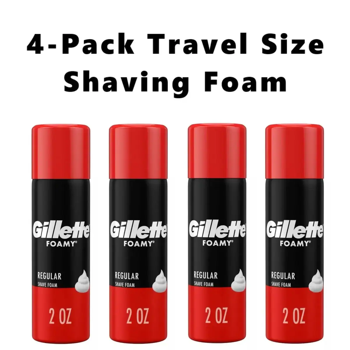 Gillette Foamy Regular Shave Foam for Men 2 Oz. - 4 Pack