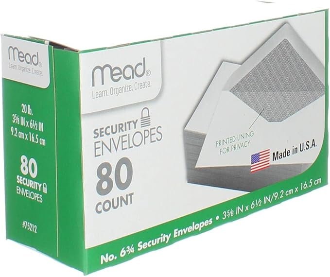 Mead security envelopes pack