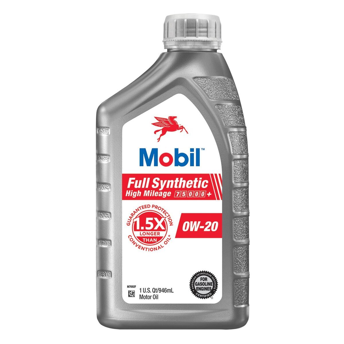 Mobil 1 High Mileage Full Synthetic Motor Oil 0W-20, 1 Quart Mobil 1 high mileage motor oil 0W-20