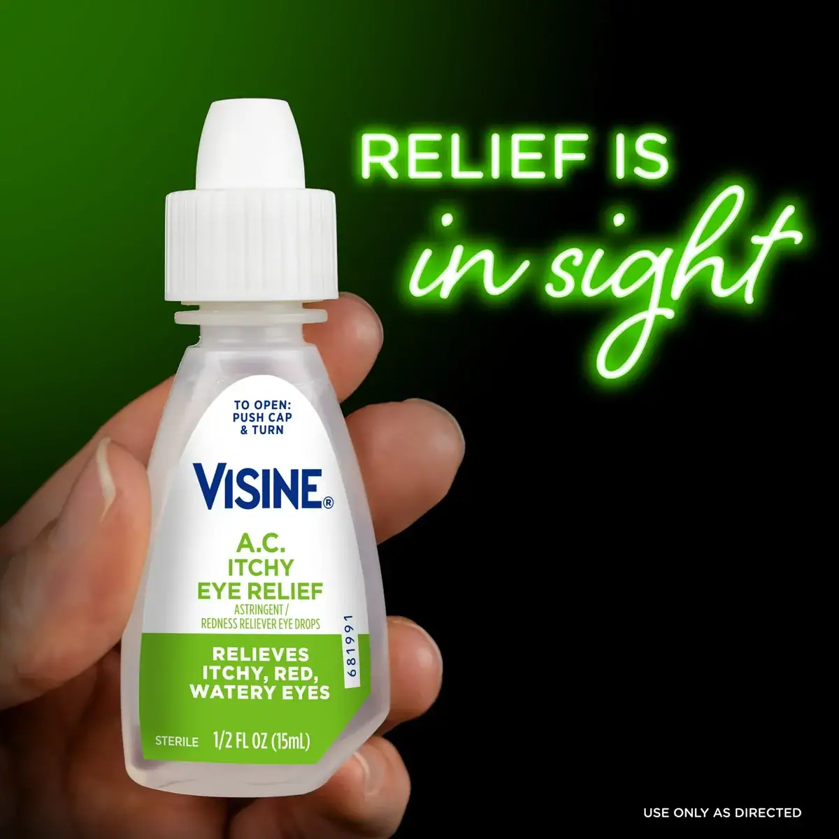 Visine A.C. Itchy Eye Relief & Redness Relief Eye Drops, 0.5 fl. oz Visine A.C. Itchy Eye Relief & Redness Relief Eye Drops - 0.5 Oz. - Image 1
